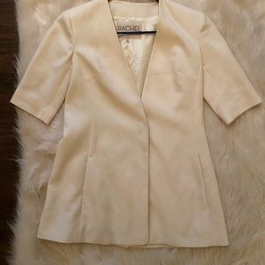 Rachel Roy Cream Lapel-less Blazer